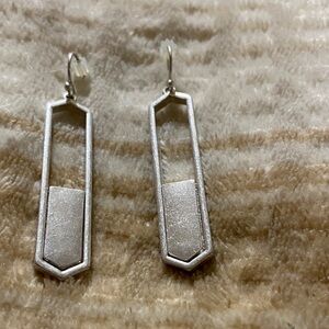 Silver Geometric Drop Earrings - Women Jewelry